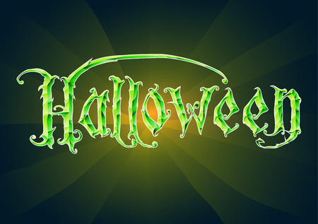 The word \"Halloween\" hand-drawing template for the design and printingのイラスト素材