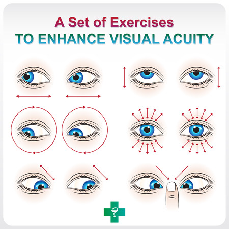 Ophthalmic allowance. Medical a visual aid set of exercises to increase visual acuity.のイラスト素材