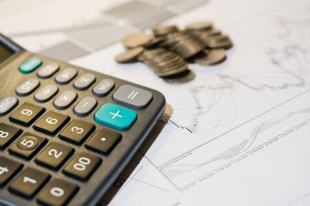 Calculation of money and analysis of the market of currenciesの写真素材