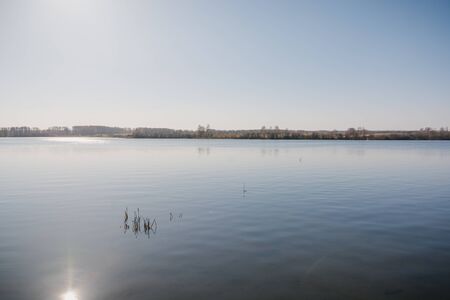 A small lake in the Russian cityの写真素材