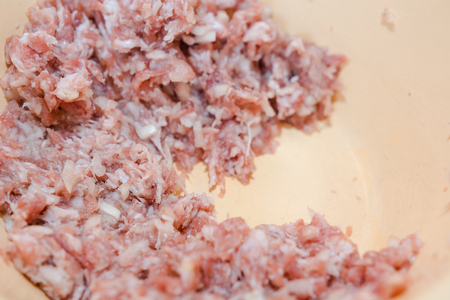 Mincemeat. The wound mincemeat. Cut meat. Crude meatの写真素材