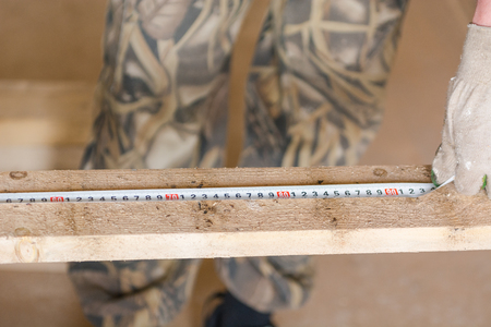 Joiner's tools. Measuring tool for the joiner. Wood processing. The joiner.の写真素材