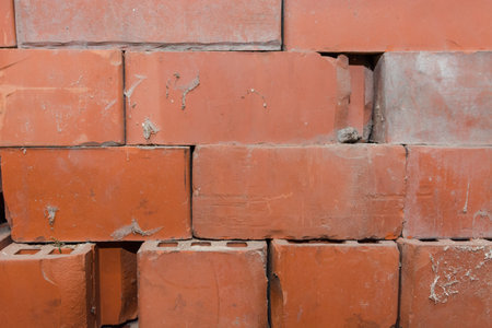 Brick close up. Background brick. Different bricks. Red brick