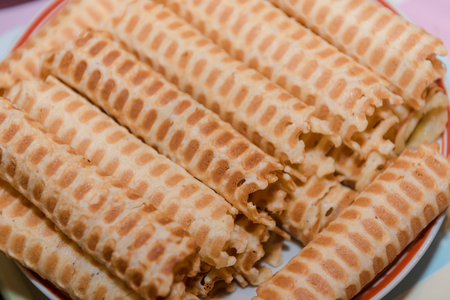 Waffles background. Lots of waffles. Homemade food. natural food wafflesの写真素材