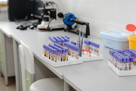 Laboratory for blood. Devices in the laboratory.