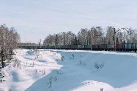 Trail for skiing in the forest.