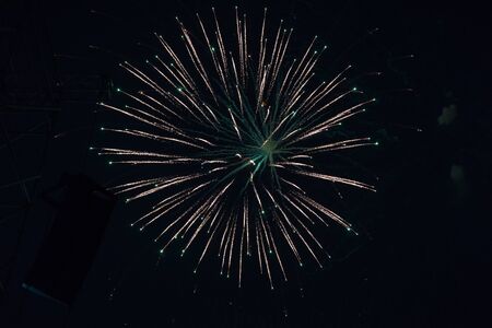 fireworks in the sky. fireworks on the black sky. closeup saluteの写真素材