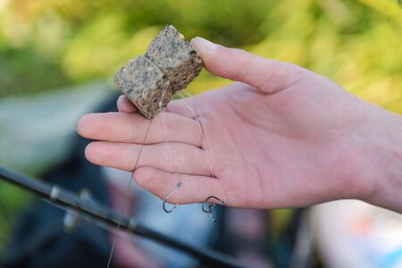 cake bait for fish. fishing for sharks. cake bait. carp carp bait. fishingの写真素材