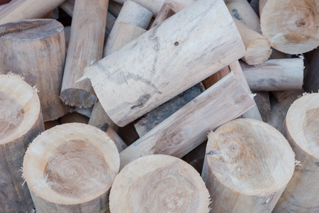 round firewood. sawn tree. tree background. wood texture, harvesting firewood for winter. solid...