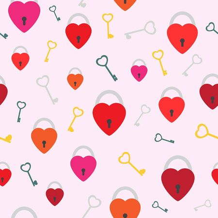 Seamless keys in heart のイラスト素材