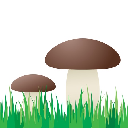 Seamless of mushroom in grass.のイラスト素材