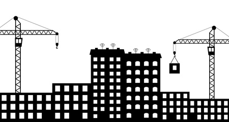 Vector illustration of  silhouette the construction of cityのイラスト素材