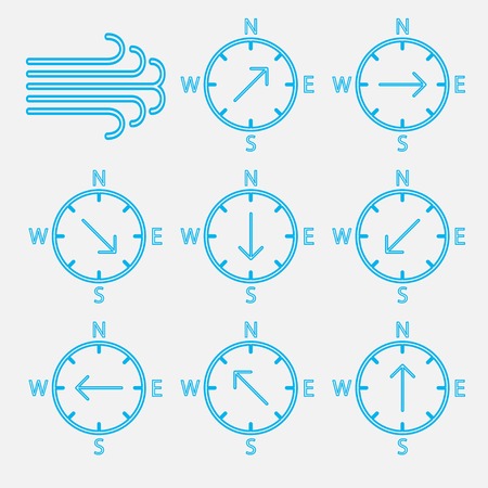 Set of icons wind directions.のイラスト素材