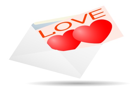 Greeting card for Valentine's Day in an envelope.のイラスト素材