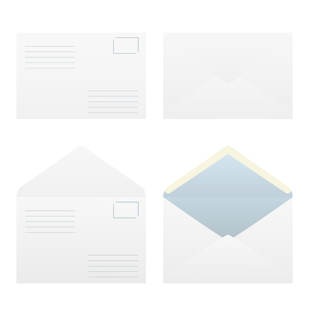 Four types of postal envelopes.のイラスト素材