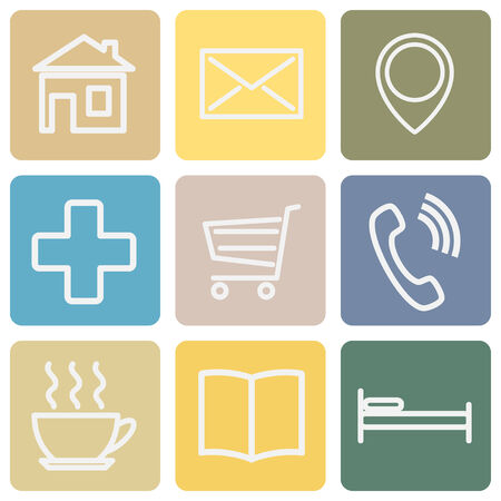 Set of icons for the card.のイラスト素材