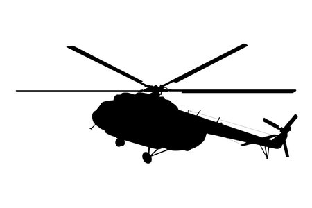Vector illustration the silhouette of the helicopter のイラスト素材