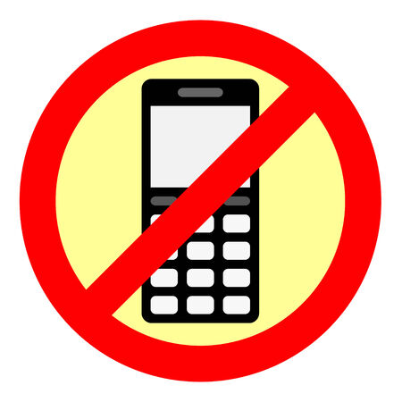Sign forbidding to use the phone.のイラスト素材