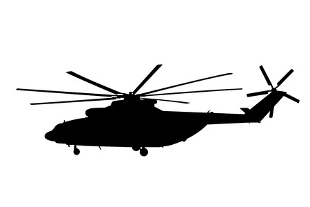 Silhouette of the helicopter のイラスト素材