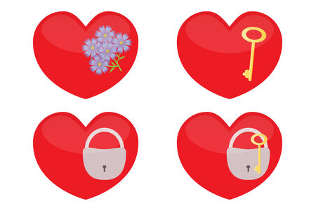 Set of glass hearts. The vector illustration.のイラスト素材