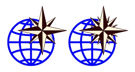 The emblem of the compass rose.のイラスト素材