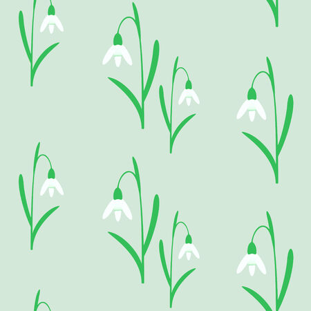 Seamless background with snowdrops.のイラスト素材