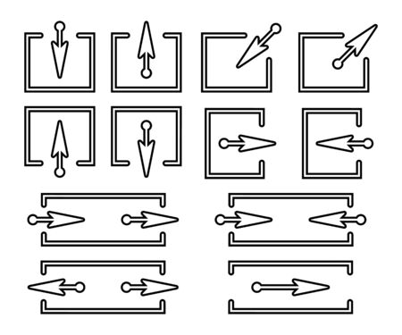 Set of silhouettes arrows.のイラスト素材