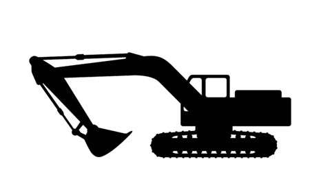 The silhouette of the excavate on a white background.のイラスト素材