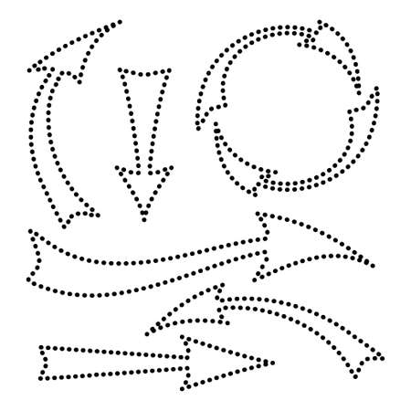 A set of silhouettes arrows Vector illustration.のイラスト素材