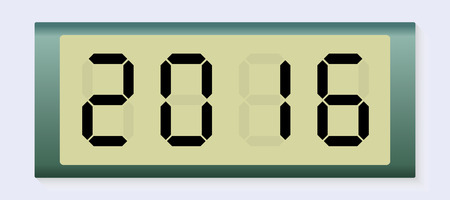 Electronic scoreboard with the number 2016. Vector illustration.のイラスト素材