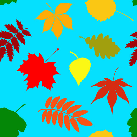 The vector illustration Seamless pattern of autumn leaves.のイラスト素材
