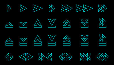 A set of silhouettes arrows Vector illustration.