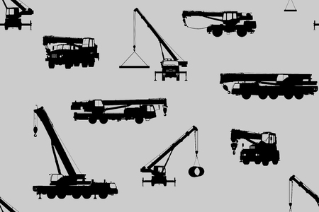 Seamless pattern of cars and road equipment.のイラスト素材