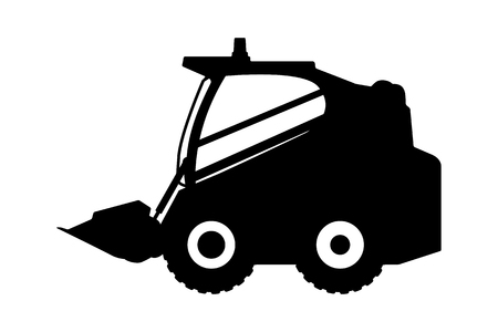 The silhouette of the loader on a white background.のイラスト素材