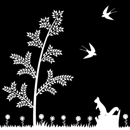 Summer in forest.のイラスト素材