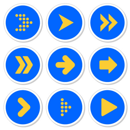 Set of arrows on a white background. illustration.