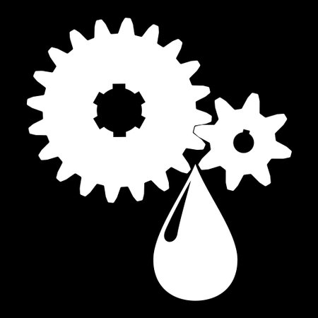 The pair of gears and a drop of oil.のイラスト素材