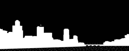 Vector illustration the silhouette of the town.のイラスト素材