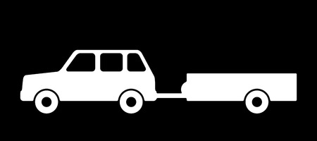 Passenger car with a trailer. Vector illustration.のイラスト素材