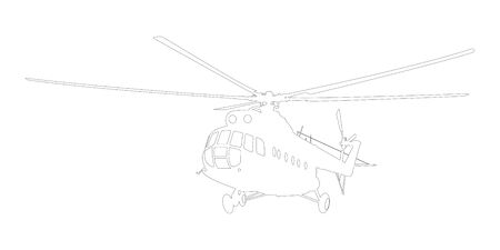 Helicopter of silhouette. Vector illustration.のイラスト素材