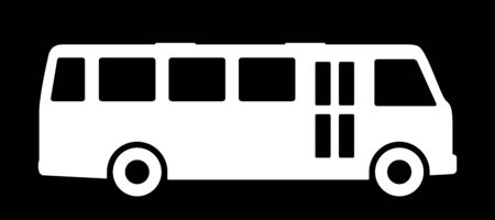 Bus silhouette on a dark background.のイラスト素材