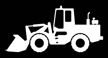 The silhouette of the loader on a dark background.のイラスト素材