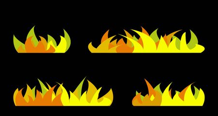 Set of autumn grass silhouettes.のイラスト素材