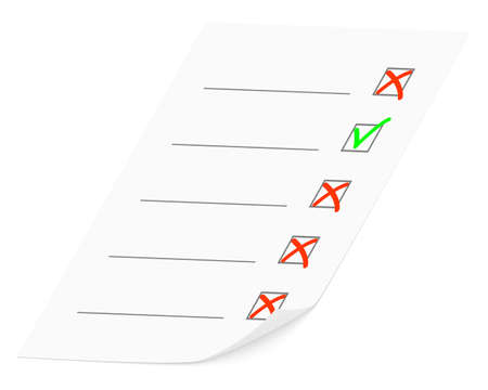 Image of a questionnaire on a white background.のイラスト素材