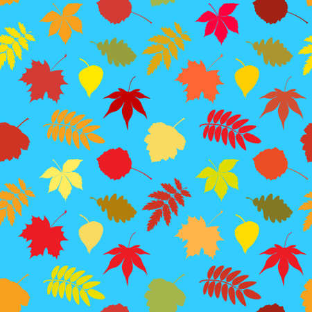 Seamless pattern of autumn leaves. Vector illustration.のイラスト素材