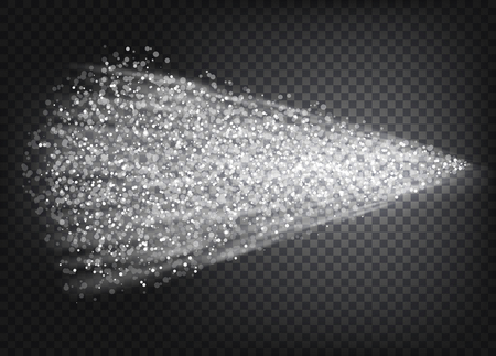 Mist of atomizer, Water spray, white smoke, dust and dots isolated on transparent background. Vector effect, 3d illustration, for cosmetic design advertising.のイラスト素材