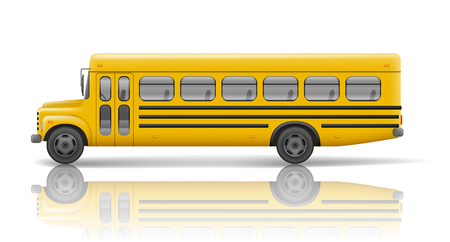 Yellow school bus. Transportation and vehicle transport, travel automobile. Relistic school bus mockup. Vector illustration EPS 10のイラスト素材