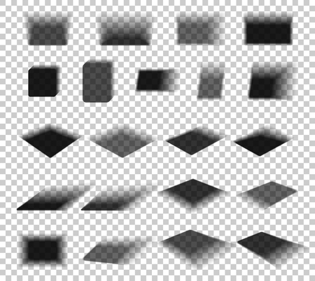 Box and paper shadow with soft edges vector illustration setのイラスト素材