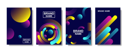 Minimal geometric striped color background. Simple Futuristic liquid shapes with trendy gradients....