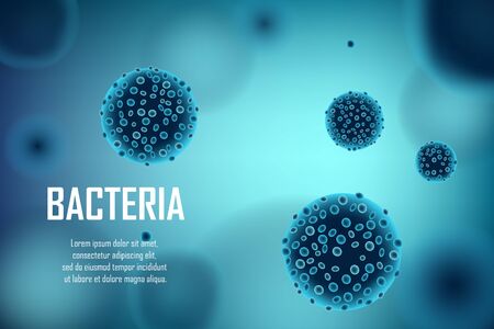 Abstract vector with Bacteria and Bifidobacterium cell. Biology medical science ad concept banner design. Virus and Bacteria cell medical molecule illustrationのイラスト素材